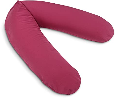 pic Bear Ersatzbezug für Stillkissen - hochwertige anschmiegsame Jersey Baumwolle für Lagerungskissen - Seitenschläferkissen - Classic 190 cm - Uni Purpur-rot
