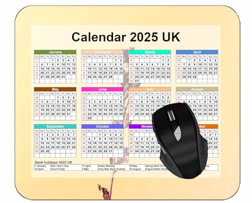 2026 Calendar Mouse Pad with Holidays,Ladybug Leaf Light Bright Gaming Mouse Pad