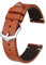 BISONSTRAP Uhrenarmband für Herren, Handgefertigte Stiche Leder Armband, Schnellverschluss, 22mm, Toffeebraun mit Silberner Schnalle