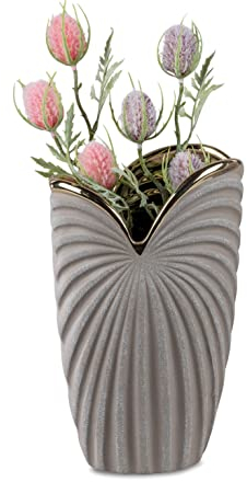 Dekoratives Dekogefäß Blumenvase Dekovase Vase 25cm Sand-Gold - ohne Deko