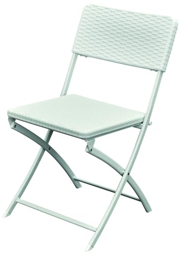 Briconess.com Klappstuhl aus Stahl und Harz Rattan für den Außenbereich Camping Polyrattan Levante