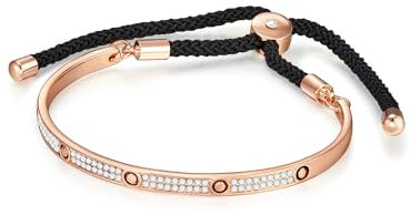 Lulu & Jane Damen Armreif Metall-Legierung roségold Crystal weiß Modeschmuckarmband