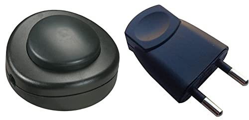 Legrand - Interrupteur à pied pour lampe - noir & Dio DIO043054 Fiche mâle 2 pôles Noir