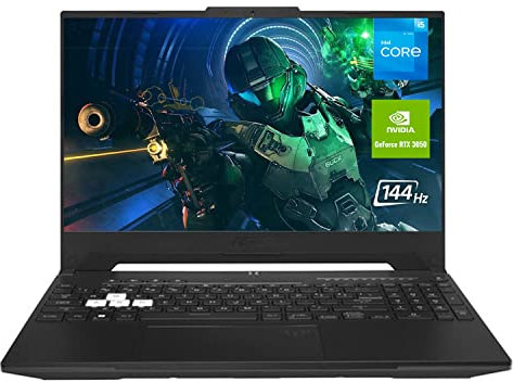ASUS TUF Dash F15 Gaming Laptop, 15.6'' FHD Screen 144Hz, 12th Gen Intel Core i5-12450H, NVIDIA GeForce RTX 3050, 8GB RAM DDR5, 512GB SSD, Webcam, Wi-Fi 6, Backlit Keyboard, Windows 11 Home, Black