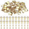 Thinp 20 Sets Dreieckiger Fotorahmenhaken Dreieck Bilderrahmen Haken Sets Picture Haken Bilder Aufhänger Mit Schrauben, für Haus Büro Wand Befestigung Foto Malerei(Gold)