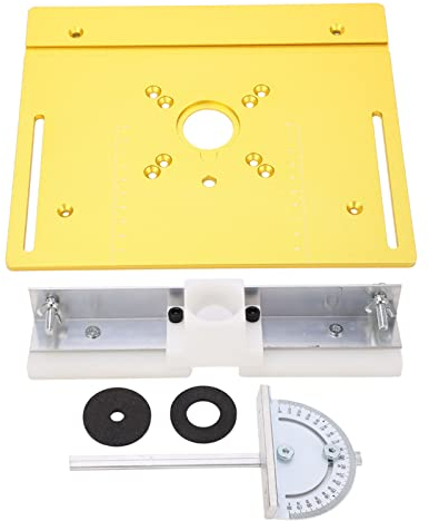 Spacnana Router Lift System Full Installation Set, Aluminum Woodworking Insert Base Plate, Metal Router Lift Kit (Gold)
