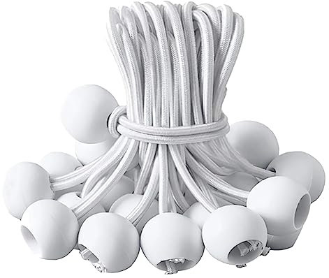 Lot de 30 tendeurs élastiques à Boule Blanche pour Tente de Camping