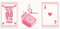 Vintage Pink Poker Poster Set von 3 für Zimmer Ästhetisch Trendy Funny Queen Ace of Hearts Poker Lucky You Leinwand Wandkunst Funky Preppy Girly Inspirierende Wanddekoration für Schlafsaal