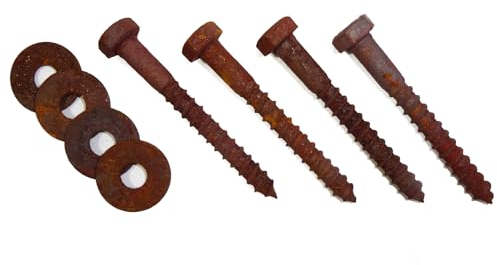 vitaliano rostige Sechskant Schrauben, 8mm stark, 70mm lang, Antik, Retro, Vintage-Stil