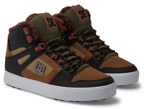 DC Shoes Herren Pure HIGH-TOP WC WNT Sneaker, Brown/Brown/Green, 40.5 EU