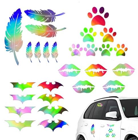 CHENNAN 4 Sätze Wasserdicht Auto-Aufkleber Hundepfoten Fußabdruck Aufkleber 3D Bunte Batman Aufkleber Bunte Lippen Auto Aufkleber Kratzer Retouchieren für Auto Motorrad Fahrrad Laptop