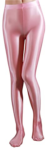 IQYU Glänzende Leggings Damen, Lack Leggings Damen Glänzend Rot Metallic-Leggings Pink Tanzhose Glänzend-Glitzer-Hose Leggings Stretch Jeggings Für Party, Tanz, Disco, Karneval, Ballett, Tanz