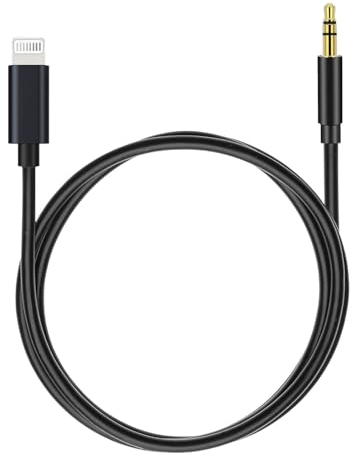 VIEVRE Aux Kabel 1M, Aux Adapter auf 3.5mm Audio für iPhone, Aux Kabel für iPhone SE/14/14 Pro/14 Plus/13/13 ProMax/12/11/X/XS/XR/8 Car Audio, Auto-Lautsprecher, Schwarz