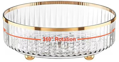 Drehbarer Make-up-Organizer für Hautpflege, 27,9 cm, rund, Lazy Susan, Drehteller, Kosmetik-Organizer und Aufbewahrung, transparent, groß, drehbar, Kosmetik-Parfüm-Vitrinen (transparent)