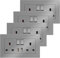 4 Pack Double Switched Power Socket with USBA and Type C Fast Charging Ports, 2 Gang 13 Amp Electric Power Sockets,UK Standard Wall Socket (Grey)