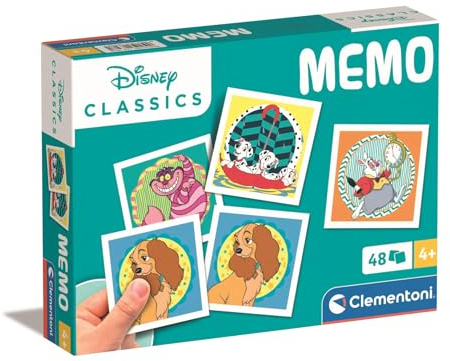 Clementoni Memory Disney-Charaktere - Memoryspiel für Kinder ab 4 Jahren - Memo Spiel fürs Gedächtnis mit 48 Karten - Ideal als Reisespiel 18308