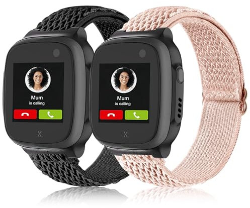 EverAct 2 Stück Kinder Nylon Armbänder kompatibel mit Xplora X5 / XGO 2/XGO 3 Armband,Weiches, dehnbares Mädchen Jungen Ersatzbänder für Xplora X5 Play / XGO2/XGO3, Mädchen Jungen Geschenk