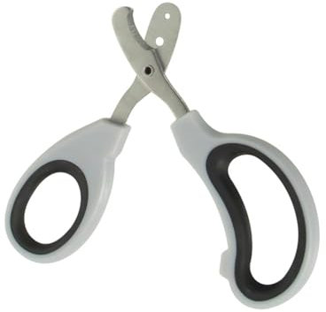 PETWERK® Krallenschere | Katzenkrallen| Hundekrallen| Krallenpflege| Nagelknipser für Haustiere (Grau/Schwarz)