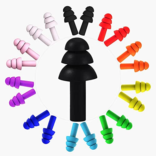 ATEK Silicone Ear Plugs - 5 Pairs Reusable Noise Cancelling Earplugs for Sleep, Travel, Work - Soft & Durable, Effective Sound Insulation