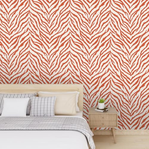 Lovewang Papier Peint Motif Orange Beige Adhésif Mural Amovible 1P (45x300cm)