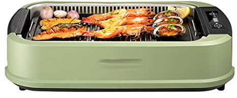 Fitlin Parrilla eléctrica for Interiores sin Humo, Plancha de Hierro Fundido, sartén for Hornear, Plancha for Hornear, máquina de Barbacoa de 220 V