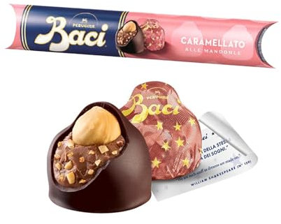 Baci Perugina Caramellato alle Mandorle Tubo da 87,5 g Cioccolatini Senza Glutine