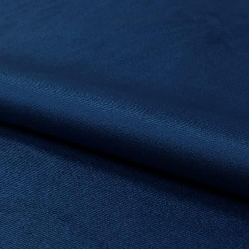 Fabreco MONILLA Microfaser Velours Meterware 3 M x 143 cm breit – Weicher und strapazierfähiger Möbelstoff, vielseitiger Polsterstoff und Samtstoff in Uni-Farben, ideal für Sofas & Stühle - Navy Blau