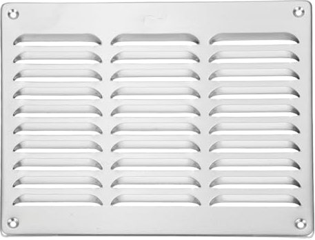 PATIKIL 10x8 Inch Aluminum Vent Cover, Screen Air Grille Ventilation Cover HVAC Louvered Grill for Home Kitchen Fireplace Bathroom Wall Ceiling, Silver