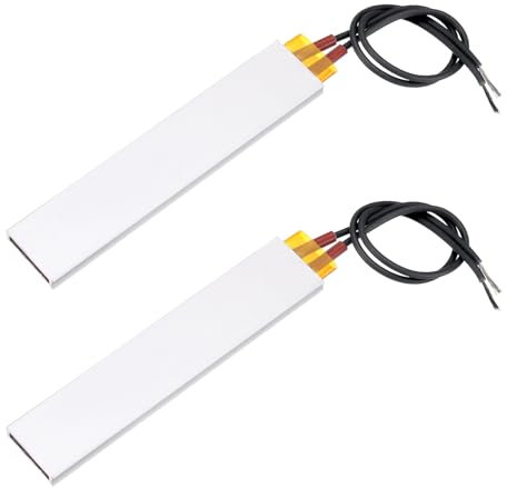 sourcing map 2 Pcs PTC Heating Element, AC DC 110V PTC Heating Plate Aluminum Shell Ceramics Polyimide Film Plate Heater 5W-200W 60C Insulated Constant Temperature Ceramic Thermostatic