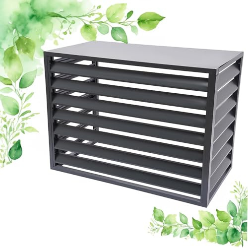 Unmjgybc cubierta aluminio aire acondicionado L110*W60*H80(2~3P) valla para dispositivos exteriores resistencia al impacto rejilla aire acondicionado exterior protección de equipos