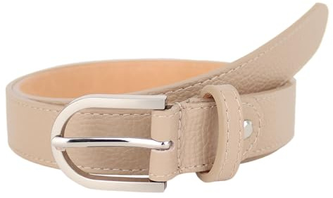 MIRROSI Ledergürtel Damen Herren Gürtel, Made in Italy, 3cm breit (Beige (Silberne Schnalle), 85cm)
