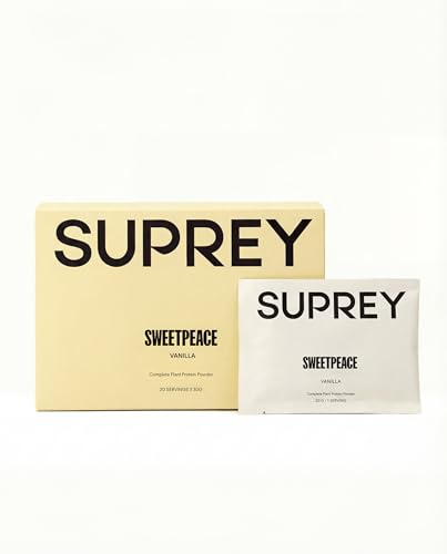 SWEETPEACE by SUPREY - Vegan Protein con Enzimas Digestivas y Fibra | Packs Individuales 21 x 30g | 22g de Proteína| Proteína de Guisante y Arroz | Sin gluten, sin azúcar añadido (600g, Vainilla)