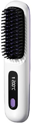 Eloura Berlin Eloura Tragbare Bürste – Glätten, Locken, Trocknen Kabellose Mini Haarglättungsbürste mit LED Anzeige und 3 Temperaturstufen für Haar und Bartstyling