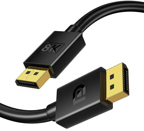 XAOSUN 8K DisplayPort1.4 Cable 2M, 32.4Gbps High-Speed DP to DP 1.4 Cable,8K60Hz,4K144Hz/120Hz,2K240Hz, Flexible Display Port Support HDR10,FreeSync& G-Sync for Laptop,TV,PC,Monitor,Graphic Card