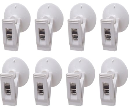 FGDTREE Lot de 4/8 clips à ventouse blanc étanche pour rideau de douche multifonction pour salle de bain ABS