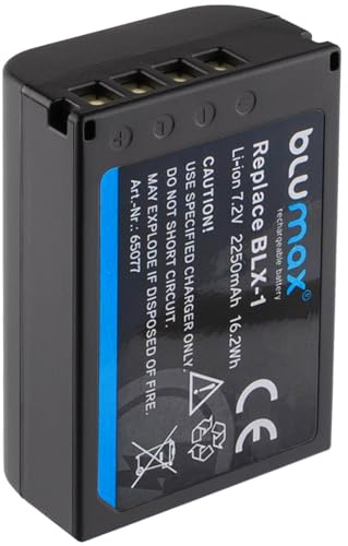 Blumax Akku kompatibel mit Olympus BLX-1 |- 2250mAh -| BLX1 für Olympus OM-1 / OM-1 Mark II/OM-3 & OM System OM-1