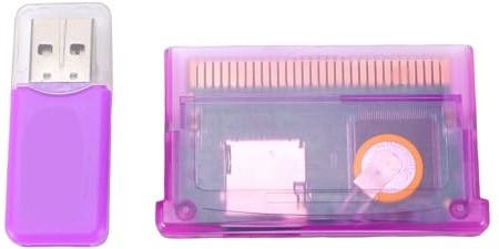 Plyisty Game Flash-Cartridge für GBA SP GBM NDS NDSL, Universelle SD-Kartenleser-Brennkarte für GameBoy Advance, Unterstützt 2 GB FAT-Format-Speicher, Echtzeit-Speicherfunktion mit (lila transparent)