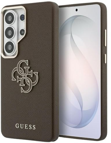 CG MOBILE Guess Grained Groß 4G Metall Logo Hülle für Samsung Galaxy S26 Ultra (Braun)