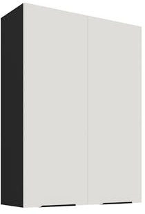 Kuechen-preisbombe Küchen Hängeschrank 80 cm - Höhe 90 cm ARIA Weiss Ultra matt + Schwarz matt, hochwertige Fronten mit Anti Fingerprint Beschichtung Küchenzeile Küchenblock