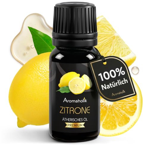 Zitronenöl BIO 100% natürlich 10 ml - Ätherisches Öl für Diffuser, Aromadiffuser & Duftlampe, Duftöl für Raumduft, Aromatherapie, Sauna, Wellness & Massage Aromaholik
