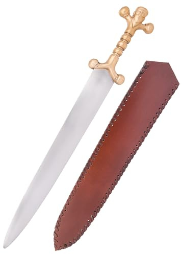 Battle-Merchant Keltischer Dolch mit Bronzegriff und Lederscheide | Historische Replik, Celtic, Ausstellungsstück, Mittelalter, Reenactment, ab 18