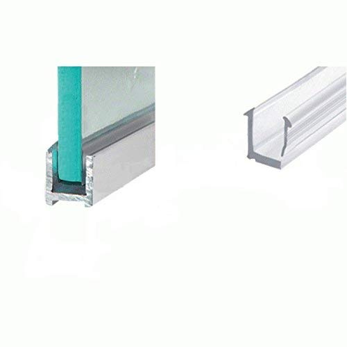 Aluminium Duschkabinen U-Profil 100 cm schmal für 8mm Glasstärke Edelstahloptik gebürstet