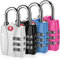 Fosmon - TSA Kofferschlösser – 4er-Set 3-stellige Zahlenschlösser für Koffer, Taschen & Rucksäcke – Grau, Schwarz, Blau, Rosa