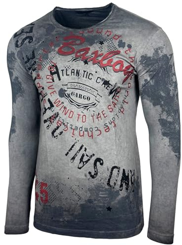 Herren Longsleeve T-Shirt Langarmshirt Langarm Aufdruck Oberteil Sweatshirt 705