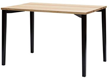 Ragaba TRIVENTI Moderner Esstisch Küchentisch aus Holz - Tischplatte aus Naturholz, Schwarze Beine - Rechteckig 120 x 80 x 75cm - Holztisch für Esszimmer, Wohnzimmer, Küche