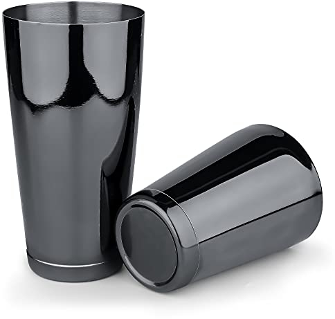 Boston Shaker in acciaio inox – 2 pezzi 510,3 g & 793,8 g professionale barista cocktail shaker kit barista – CTSK0013 (nero)