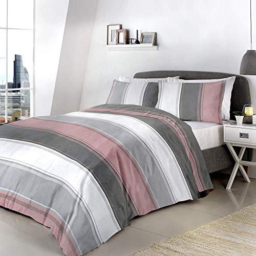 Fusion Duvet Cover and Two Pillow Cases, 52% Polyester / 48% Cotton, Blush, King