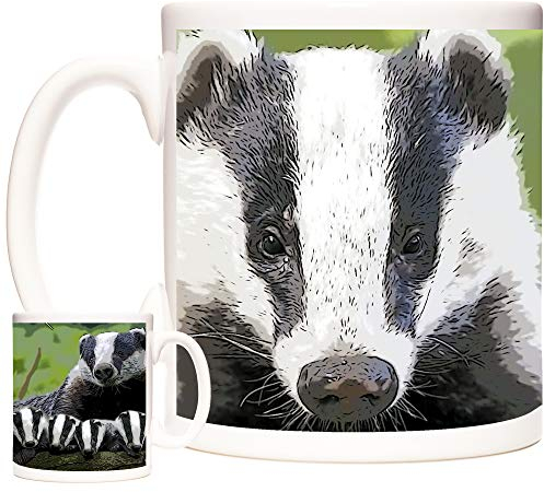 KAZMUGZ Schöne Dachs-Tasse mit herrlichem niedlichen Dachs auf einer 325 ml Keramiktasse. Spülmaschinen- und mikrowellengeeignet. Animals of the World Range