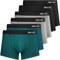 QINCAO Boxers Homme Lot de 6 Coton sous-vêtement Fitted Trunk Caleçons Ultra Doux Confortale,Noir ×2+ Gris Clair ×2+ Vert ×2,L