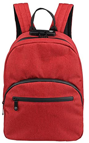 FIREDOG Mini Smell Proof Backpack with Lock for Men Women Travel (Red)